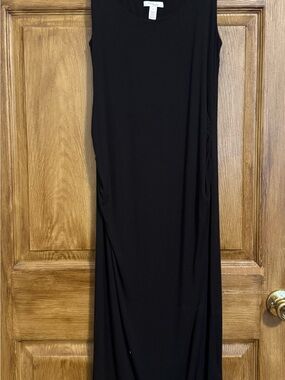 Daily Ritual Black Crewneck Sleeveless Maxi Dress